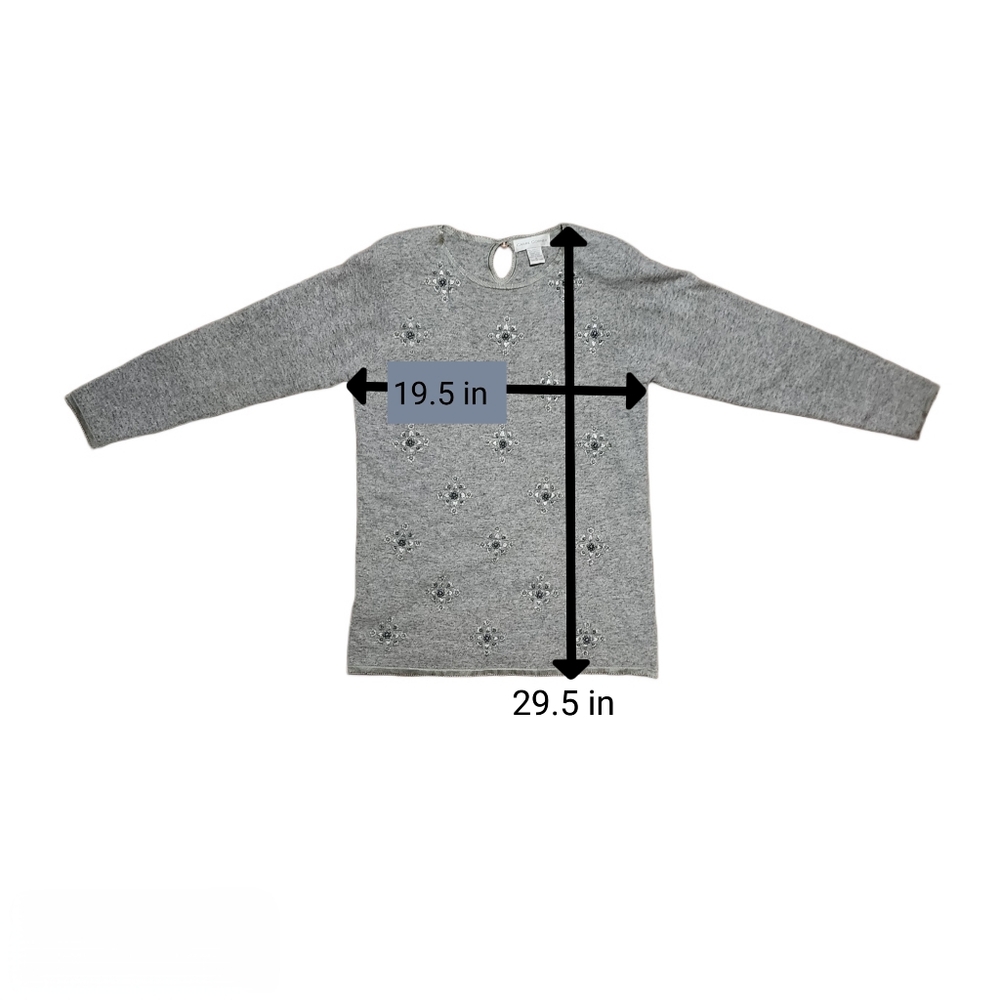 Casual Corner Women Oversized Grey Wool Blend Sweater Size Med - Picture 6 of 6